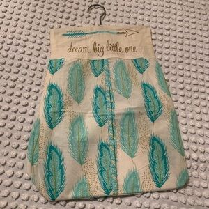 Levtex Baby Little Feather Aqua Blue Gold Arrows Diaper stack